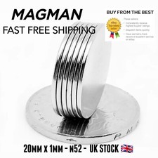 20mm x 1mm Magnets Neodymium