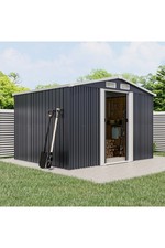 Metal Garden Storage Shed - Pent/Apex Roof Yard Tool House 12x10 10x8 6x8 4x8 FT
