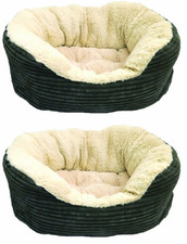 Dog Bed Small Round Plush Grey