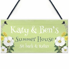 Personalised Summer House Sign Garden Sign Garden Shed Hanging Plaque Gift