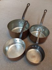 Vintage French Set Of 4 Copper