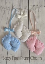 New Knitting Pattern Baby Feet Pram Charm Characters Knitting By Post A5 Leaflet