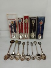 12X Vintage Souvenir Teaspoons European Canadian UK Assorted Some Boxed