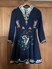 Vintage Irish Dancing Dress Solo Costume Embroidered Traditional