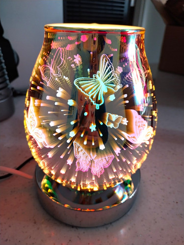 Butterfly glass led table - glass,