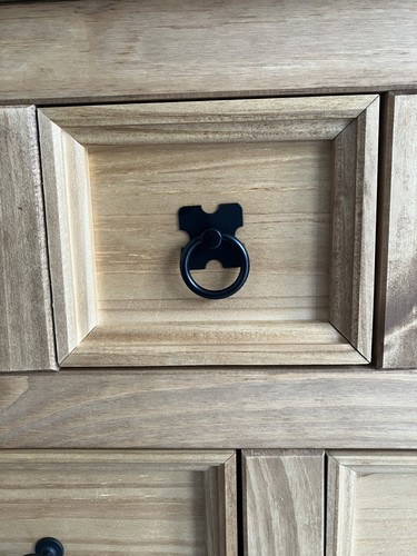 Black ring handle wardrobe - black,