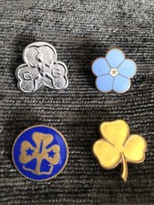 X4 Girl Guides Vintage Enamel Badges Collectables