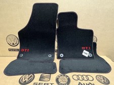 VW Golf MK5 MK6 GTI Carpet Floor Foot Mats Embroidered Red GTI Logo Round Clips