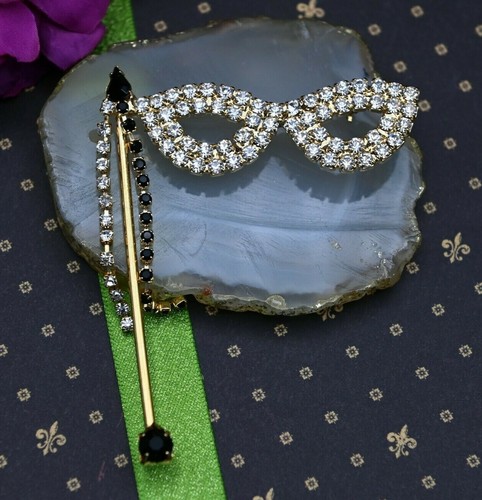 Vintage clear black - vintage, rhinestone