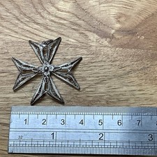 Antique Silver Maltese Cross 917 Malta Hallmarked Filigree Pendant
