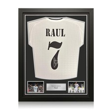 Raul Signed Real Madrid 2024-25 Home Football Shirt. Standard Frame