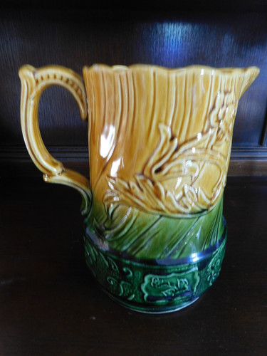 Brown green bamboo majolica - &,