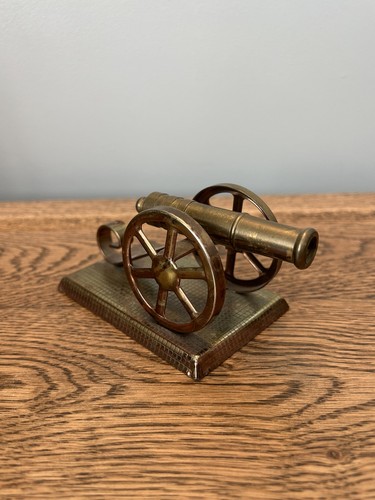 Vintage brass cannon base - cannon, on