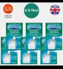 6x Ultra Chloraseptic Original Menthol Flavour Anaesthetic Throat Spray 15ml