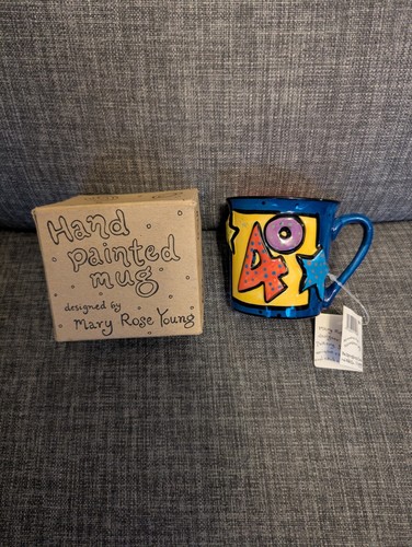 Hand painted 40th mug - by,