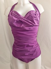 Gorgeous purple SPEEDO SCULPTURE swimming bathing costume suit size 20
