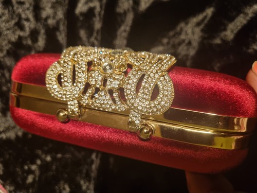 Fabulous red velvet clutch - red, clutch/