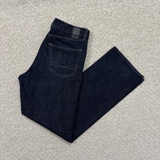 HUGO BOSS ARKANSAS Jeans W34 L32 Blue Denim Mens Straight Fit Zip Fly