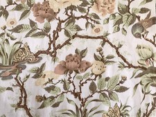  Old Bleach ‘Fabric  Oriana’ Bird In Tree Green/brown brushed Cotton FQ 56x46cm
