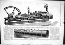 Antique Print 1886 Steam Pump