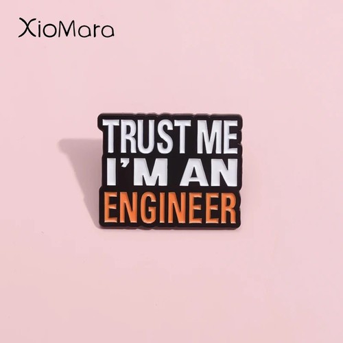 Engineer badge enamel pin - engineer,