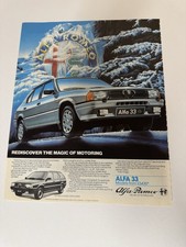 Original 1985 Alfa Romeo Alfa 33 Green Cloverleaf Magazine Advert Poster Retro