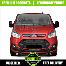 BULL BAR BLACK AXLE NUDGE A-BAR, GUARD TO FIT FORD TRANSIT CUSTOM 2013-2018