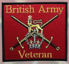 British Army Veteran Iron or sew on patch - HM Forces Veteran patch