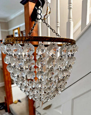 antique lustre drops basket chandelier