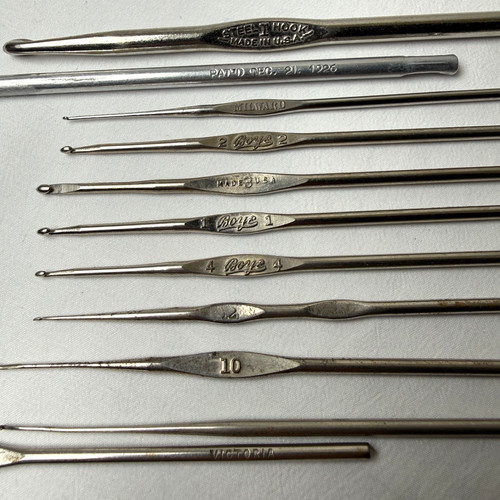Vintage steel crochet hooks - steel,