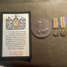 Pair, Plaque & Scroll - 267417 Pte Teddy Dodson - West Riding Regiment