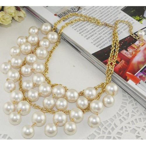 Chic faux pearl necklace for - faux,