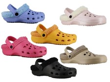 Womens Fur Lined Clogs Slip On House Shoes Comfort Cosy Soft Mules Slippers