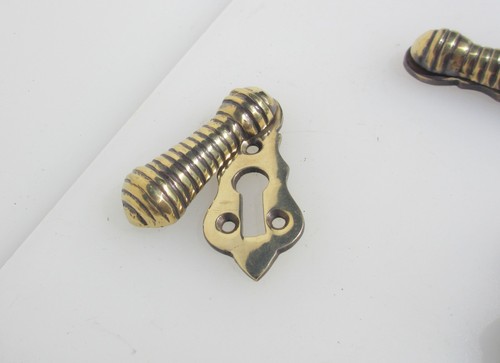 Victorian brass keyhole cover - keyhole,