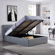4FT6 Double Ottoman Bed Grey
