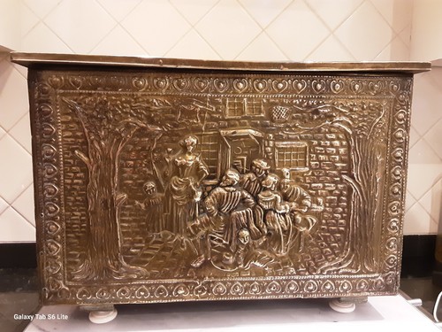 Brass coated wooden - coal, box
