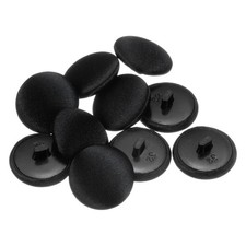 10pcs Fabric Cloth Covered Button 20mm Round Plastic Sewing Buttons, Black