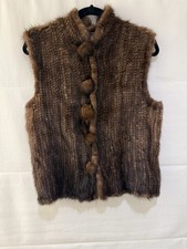 Woven Brown Mink Fur Gilet