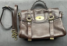Mulberry Brown Alexa Darwin Leather Handbag With Strap, Authentic, Excellent
