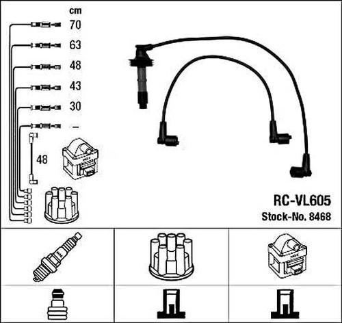 Black ignition cable kit ngk - cable,