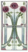 Derwentwater Designs Cross Stitch Kit - Mackintosh Panel, Rose Bouquet