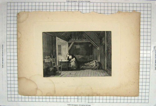 Original old antique print - original,