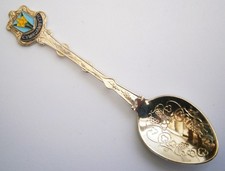 SZ901) Welsh Daffodil flower Cymru am byth vintage souvenir collectors spoon
