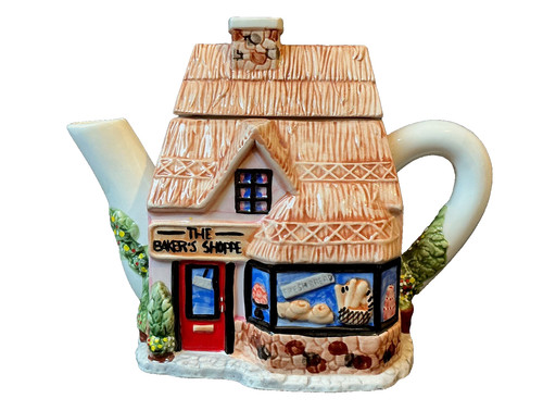 Western house village teapot - village,