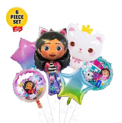 Gabbys dollhouse 6pc foil - gabbys,