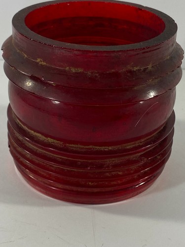 Vtg red railroad lantern globe - railroad,