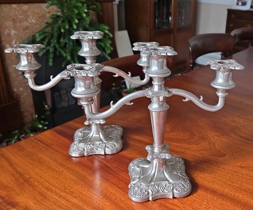 Pair vintage silver plate - a,