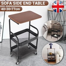 Rolling C Shaped Side Table