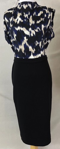 Tahari dress blousy top - top, black
