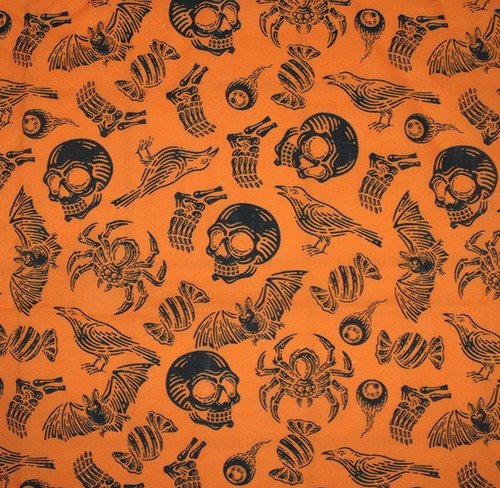 Halloween fabric orange - halloween,